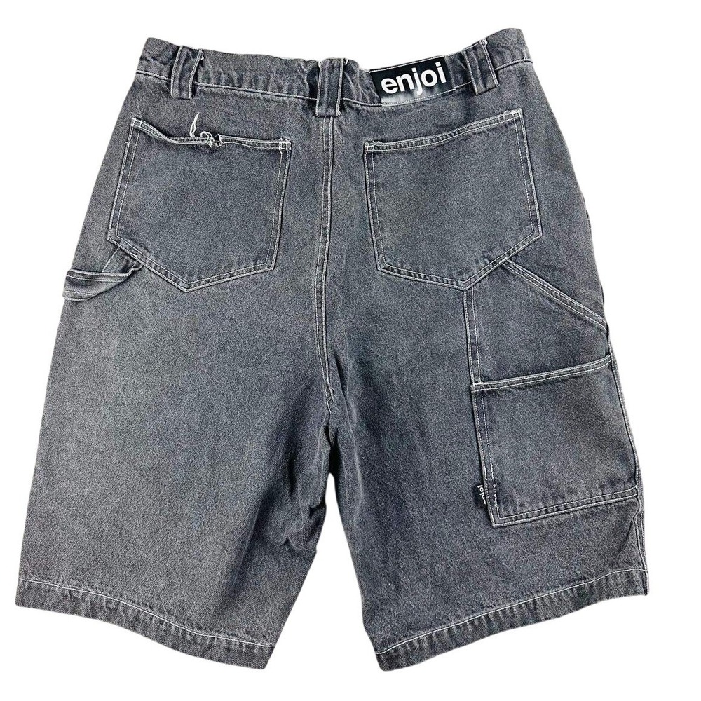Y2K enjoi Carpenter‎ Shorts Men 32 Gray Embroidered Logo Skateboarding Workwear